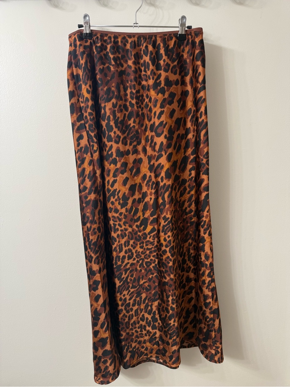 a new day Leopard Print Maxi Slip Skirt - Rust & Black